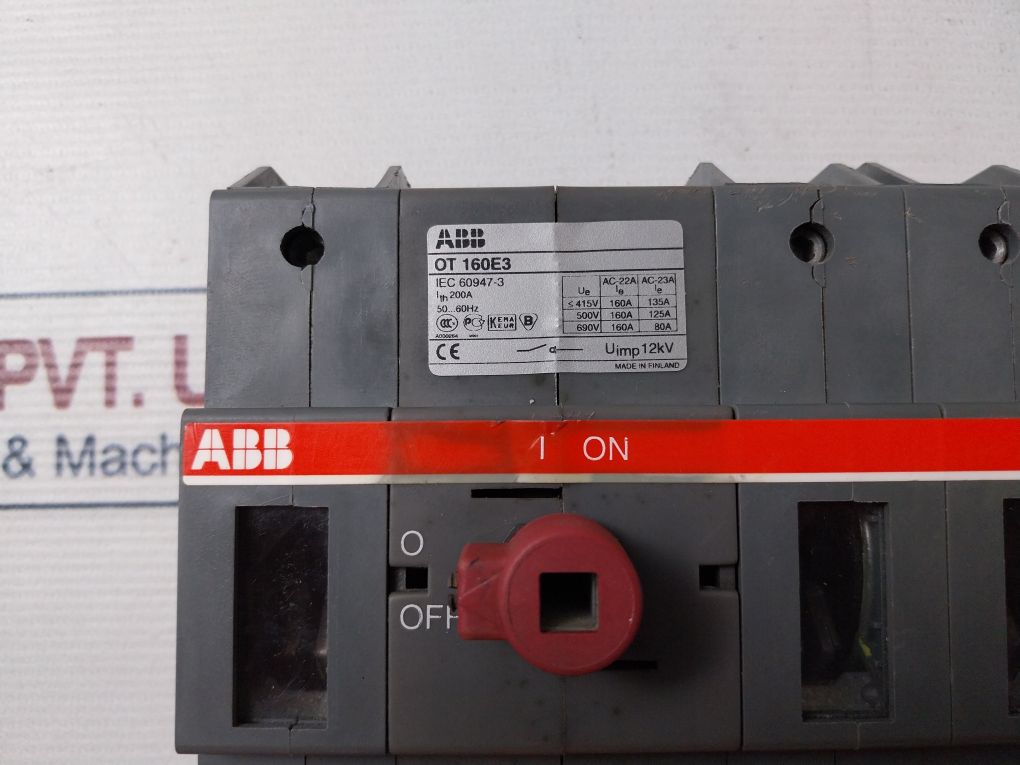 Abb Ot 160E3 Panel Mount Disconnect Switch 600Vac 125A Aeliya Marine Tech®
