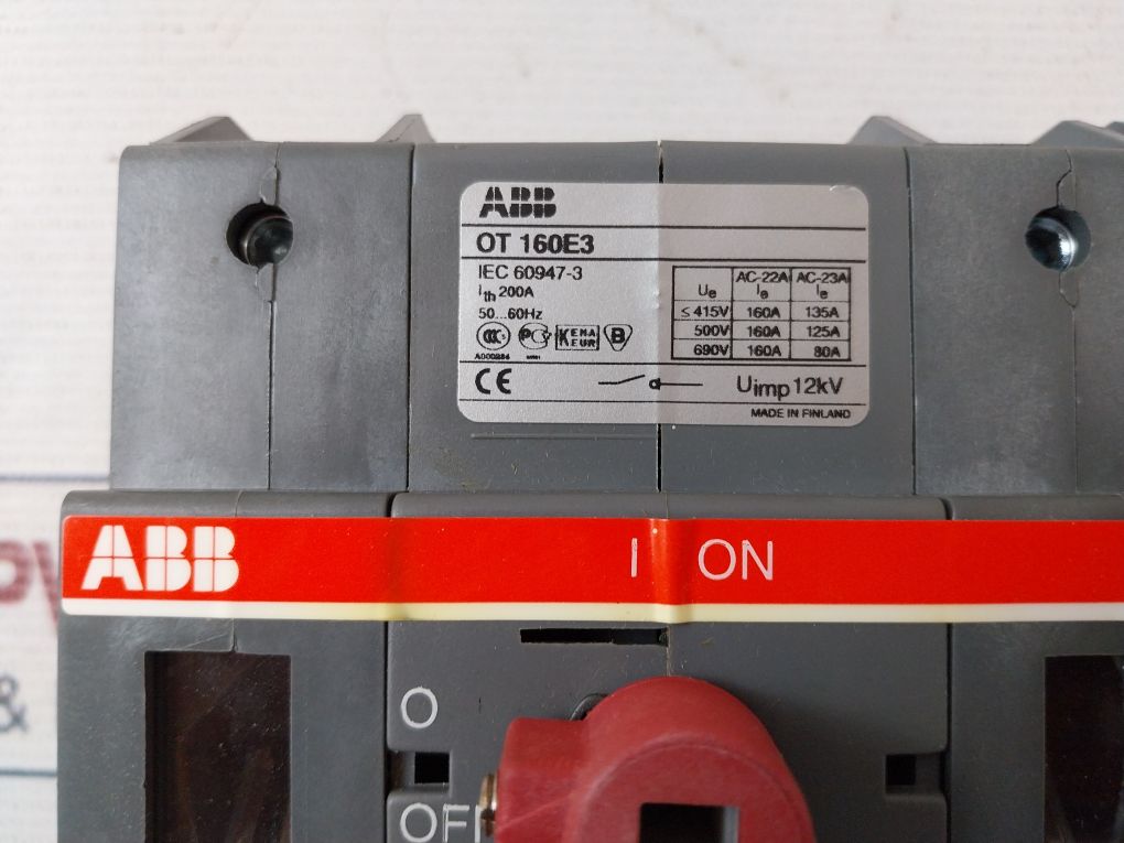 Abb Ot 160E3 Disconnect Switch 200A
