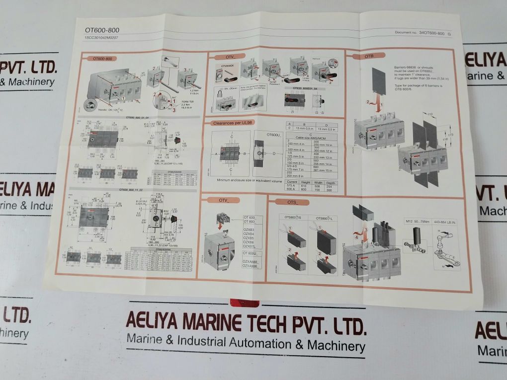 Abb Ot 800E03 Switch Disconnector Set