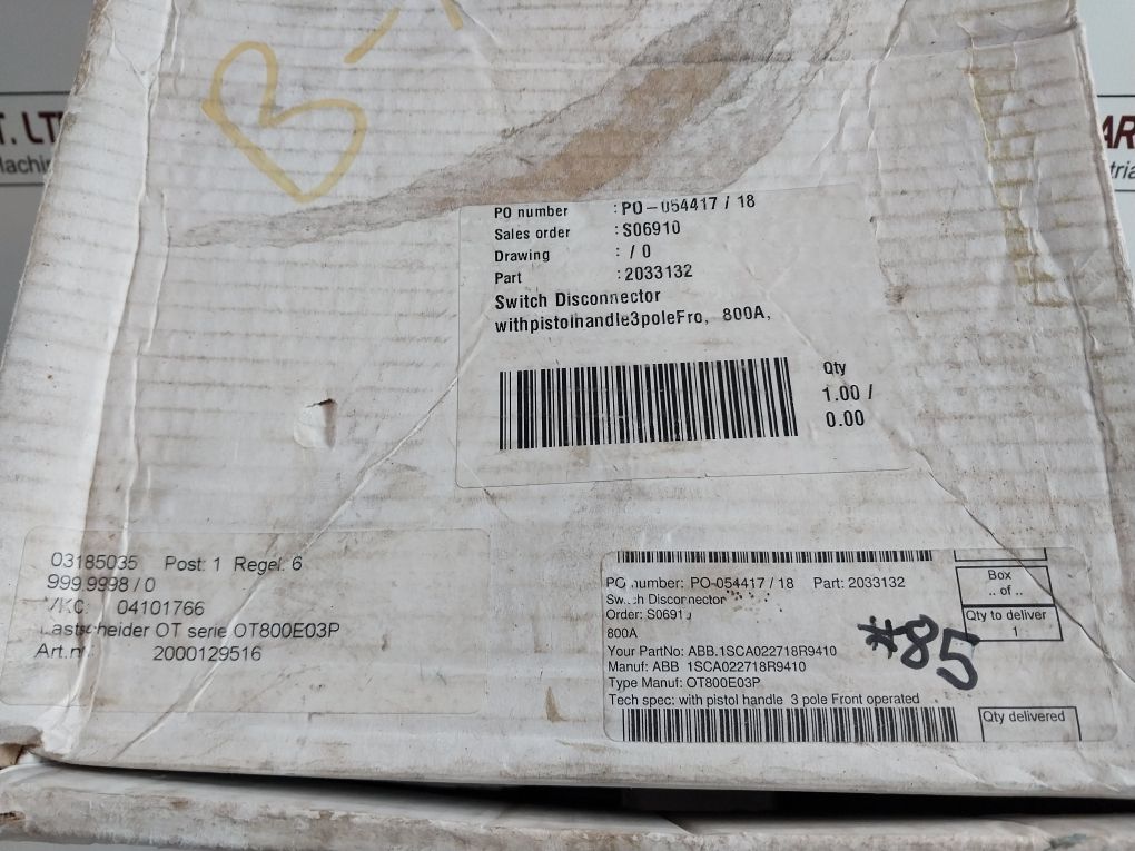 Abb Ot 800E03 Switch Disconnector Set