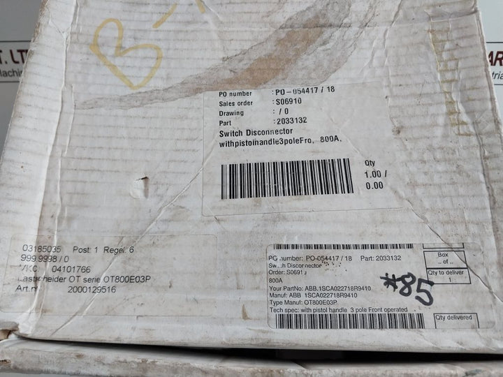 Abb Ot 800E03 Switch Disconnector Set
