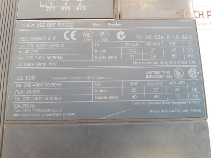 Abb Ps S 72124-500L Soft Starter 1Sfa892007R1002
