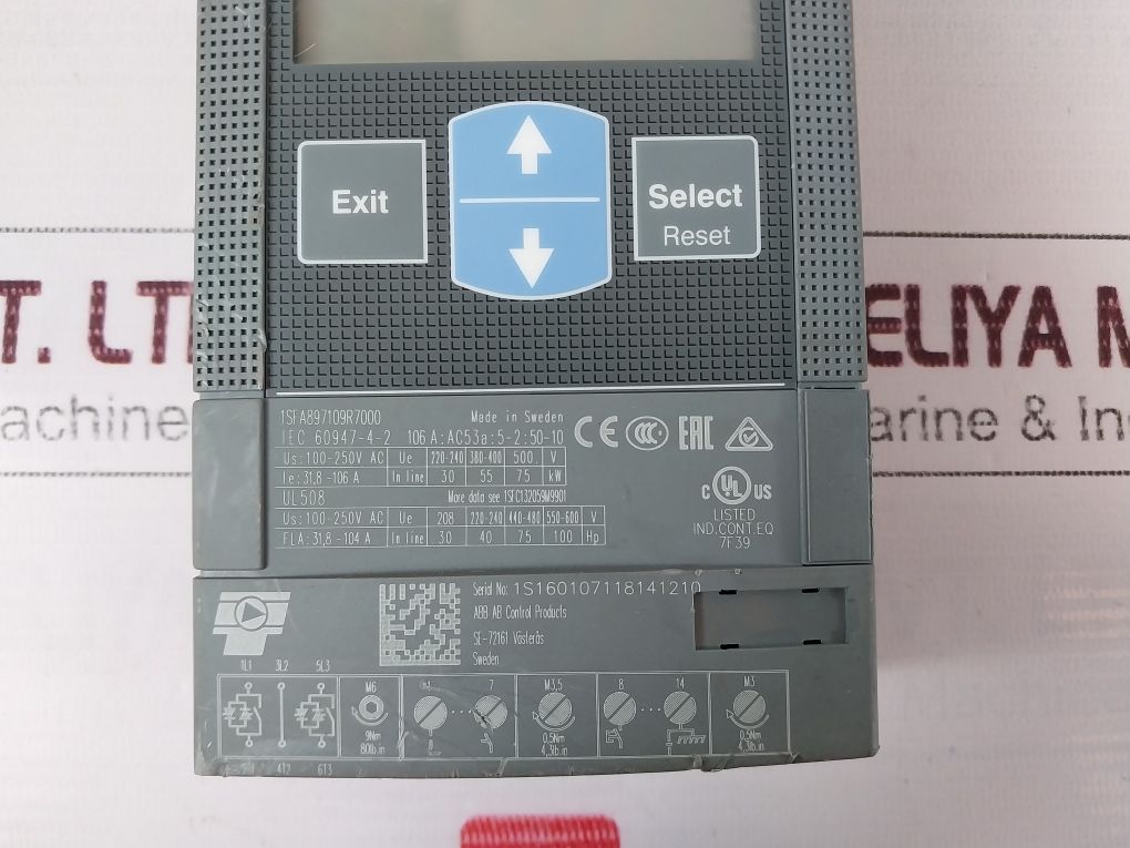 Abb Pse105-600-70 Voltage Softstarter Rev M 100-250V 50/60Hz