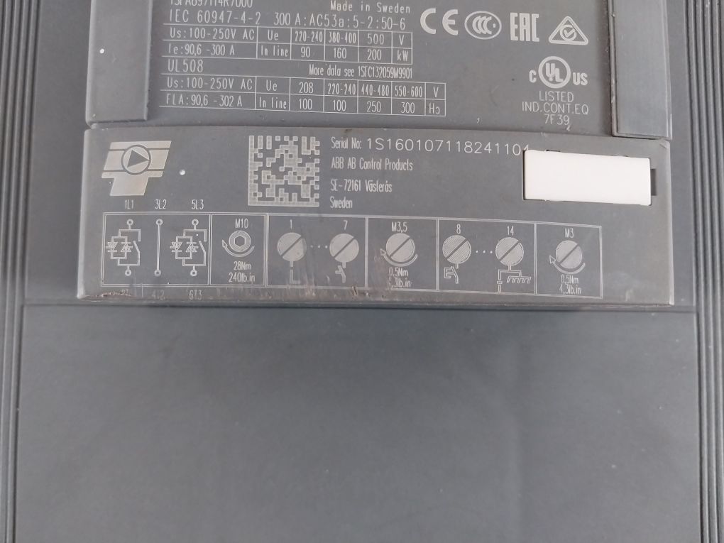 Abb Pse300-600-70 Solid-state Reduced Voltage Softstarter 100-250V 50/60Hz