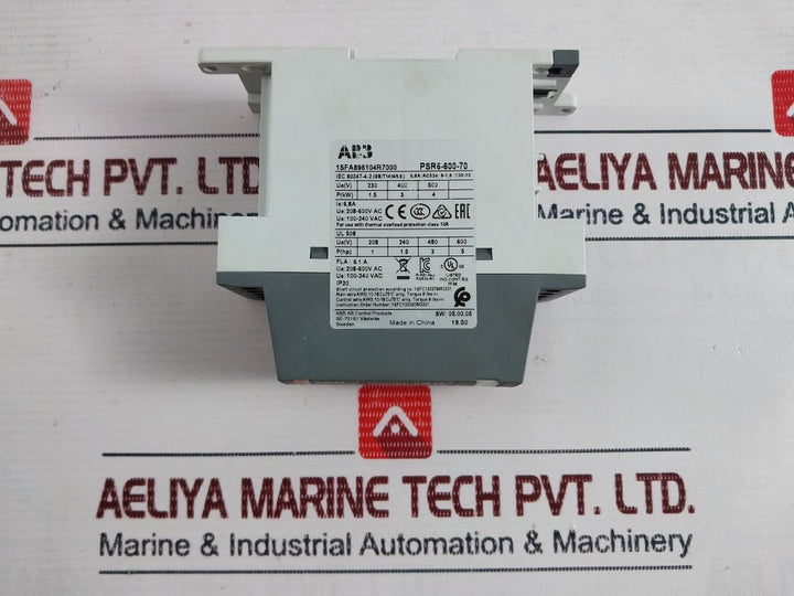 Abb Psr6-600-70 Soft Starter Motor Power 208-600V Ac