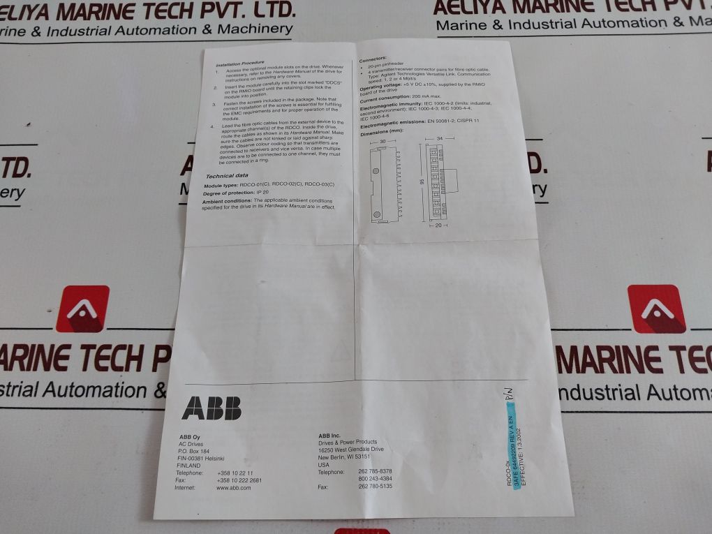 Abb Rdco-02C Communication Module Rev.C