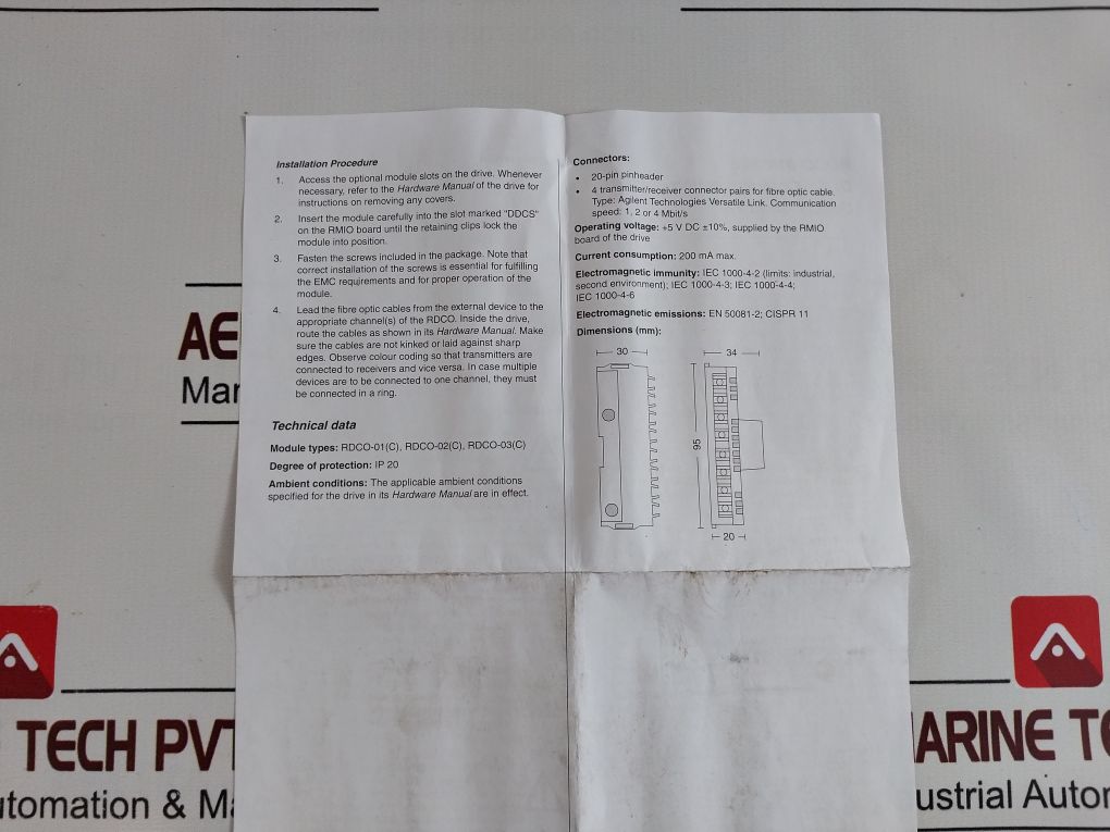 Abb Rdco-03C Optical Fiber Adapter