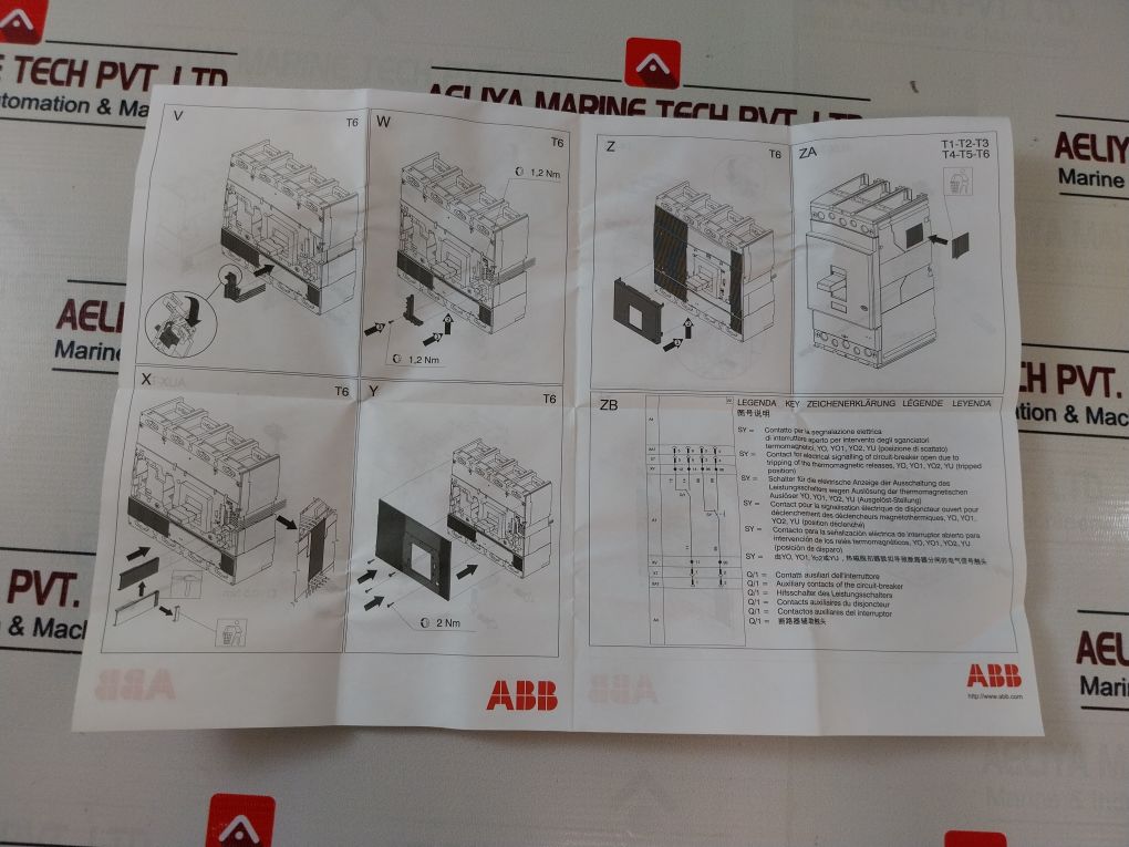 Abb Re0071 Moulded Case Circuit Breakers Kit 1Sd A051368 R1 94V-0