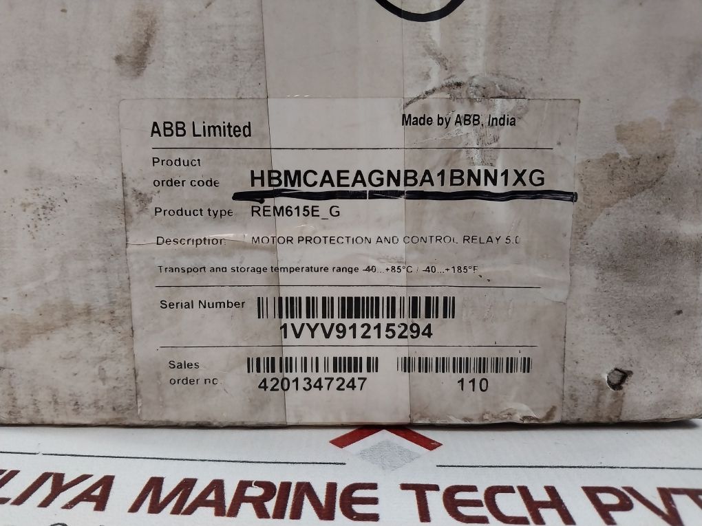 Abb Rem615 Motor Protection And Control Relay Rem615E_G 50/60 Hz