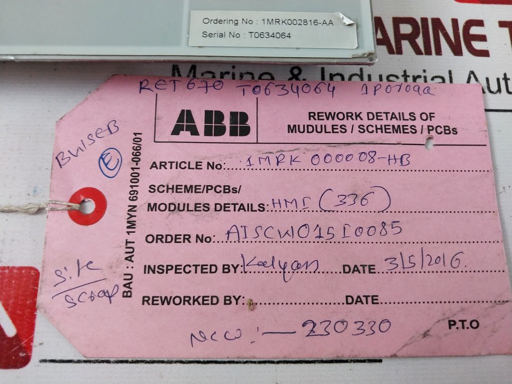 Abb Ret670 Display 1Mrk000008-hb Free Shipping