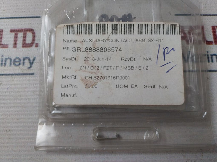 Abb S2-h11 Auxiliary Contact Switch