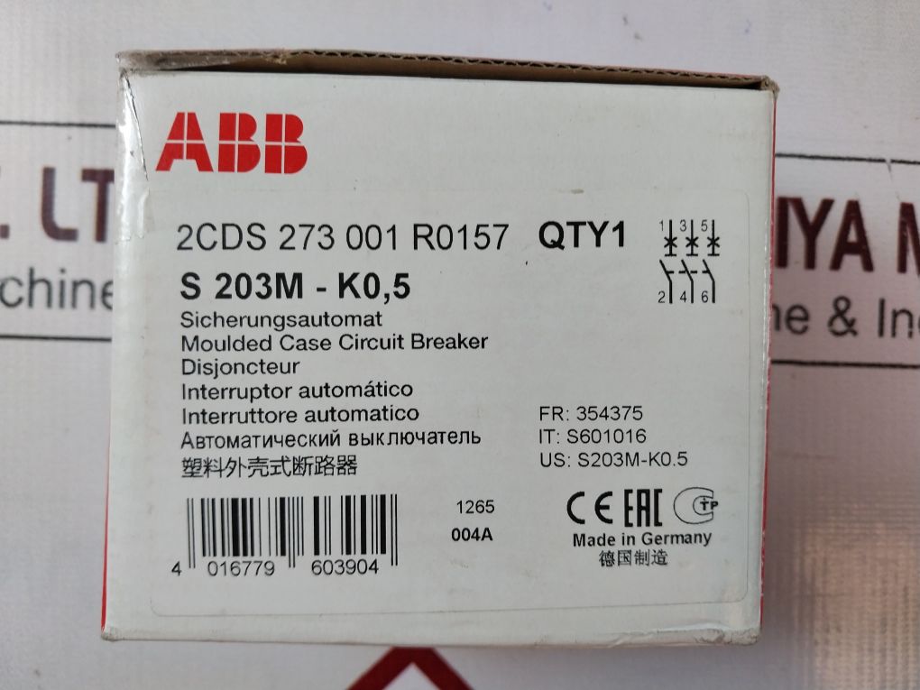Abb S 203M-k0,5A Moulded Case Circuit Breaker