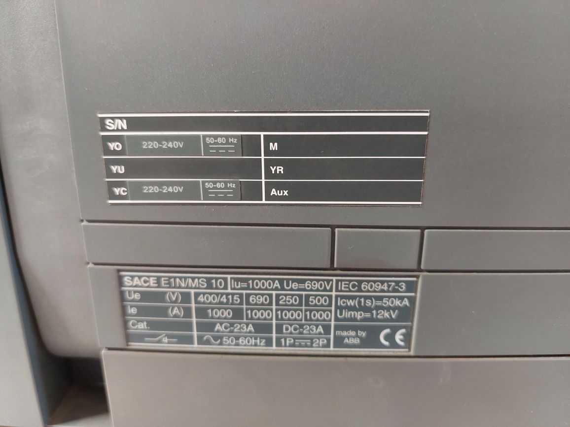 Abb Sace Emax Circuit Breaker
