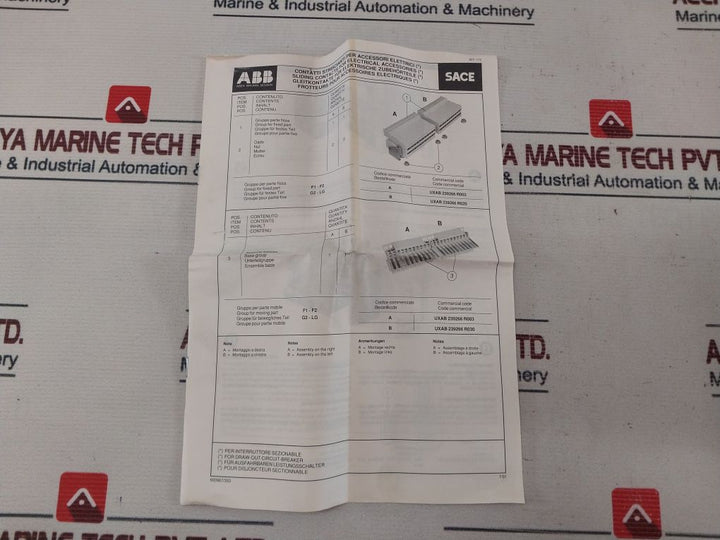 Abb Sace Uxab 239266 R002 Sliding Contacts For Ctrl Circuits