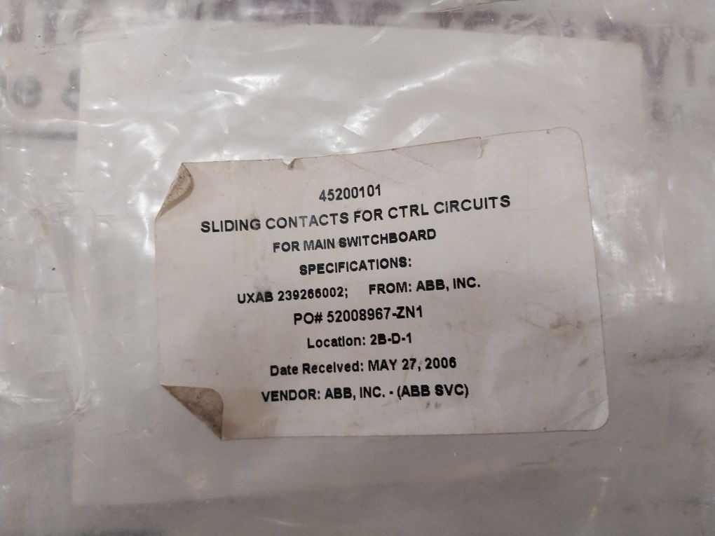 Abb Sace Uxab 239266 R002 Sliding Contacts For Ctrl Circuits