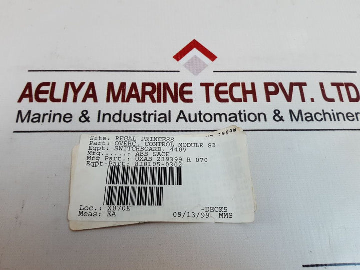 Abb Sace Uxab 239399 R 070 Control Module