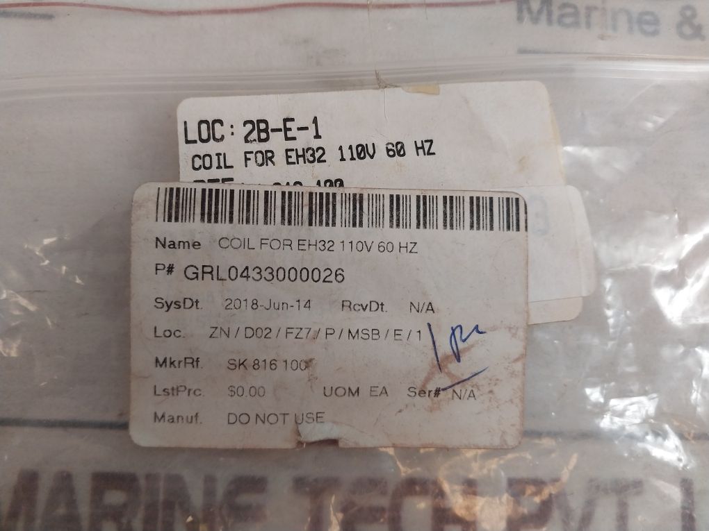 Abb Sk 816 100 Contactor Coil 110V 60Hz