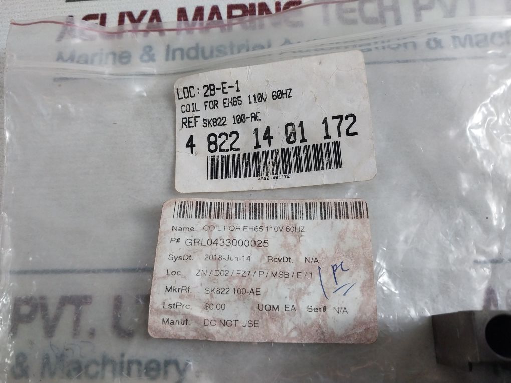 Abb Sk 822 100-ae Contactor Coil For Eh65 48221401172 110V 60Hz