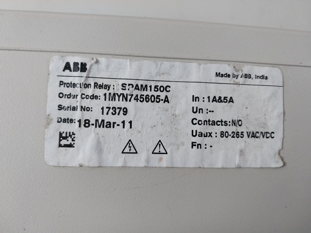 Abb Spam150C Network Control & Protection Relay Spcj 4D34,1Myn745605-a