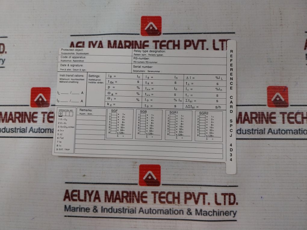 Abb Spam 150 C Motor Protection Relay 50Hz