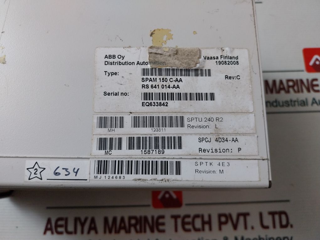 Abb Spam 150 C Motor Protection Relay Spam 150C-aa
