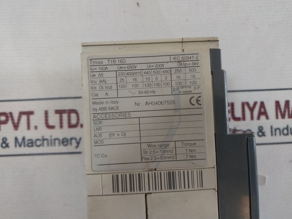 Abb T1B 160 Circuit Breaker 100A