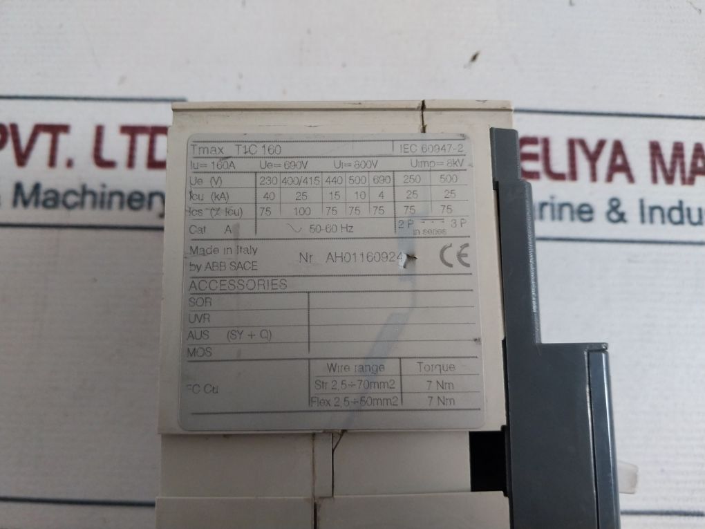 Abb T1C 160 Circuit Breaker ~50-60Hz