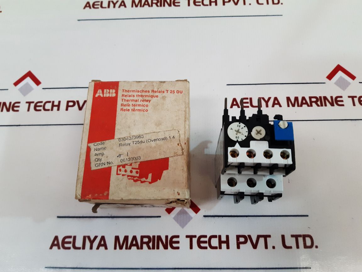 Abb T25 Du Thermal Overload Relay 1.0...1.4A New
