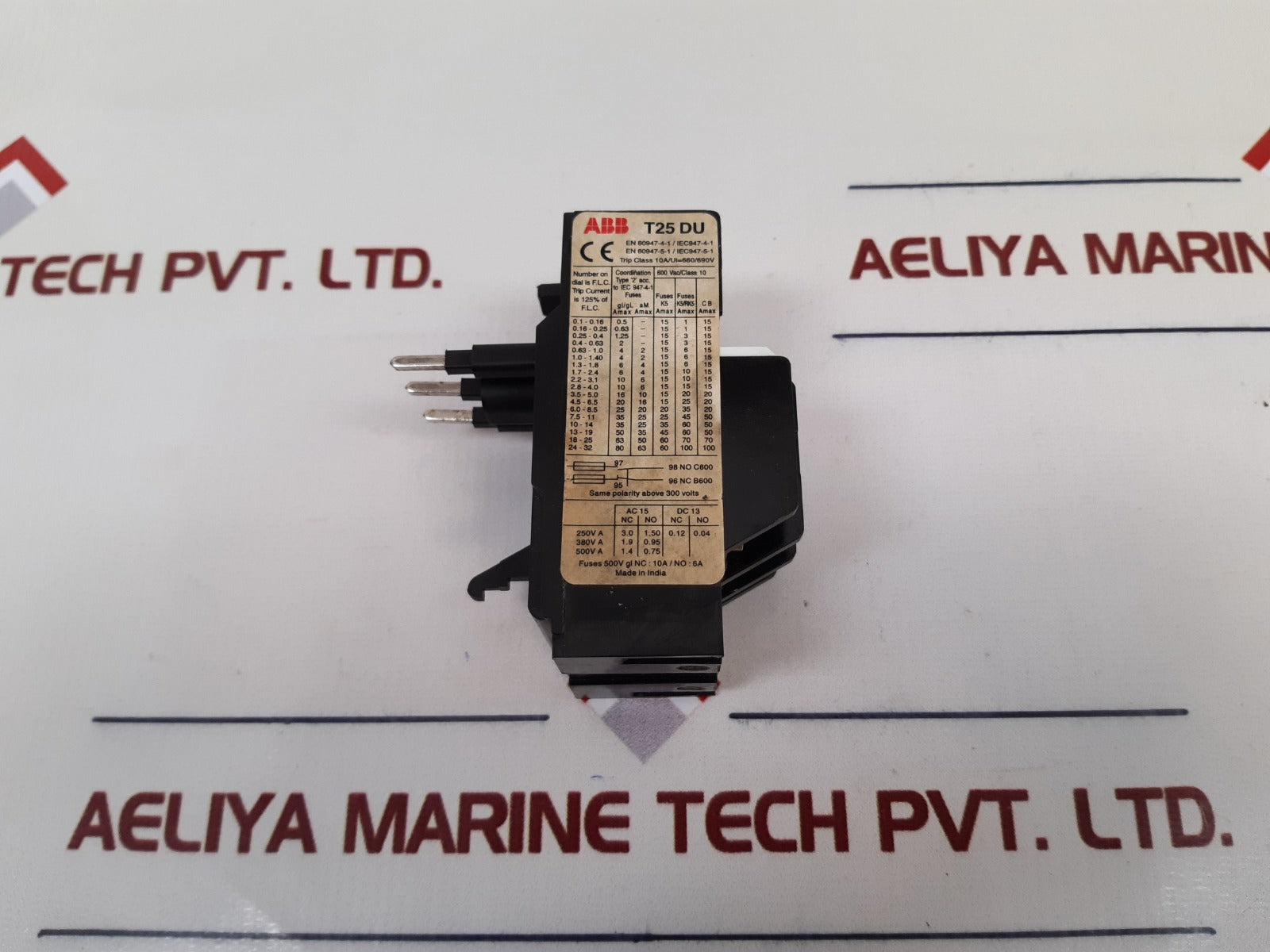 Abb T25 Du Thermal Overload Relay New