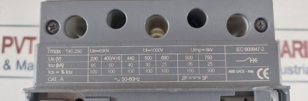 Abb T4S 250 Circuit Breaker 250A 50-60Hz