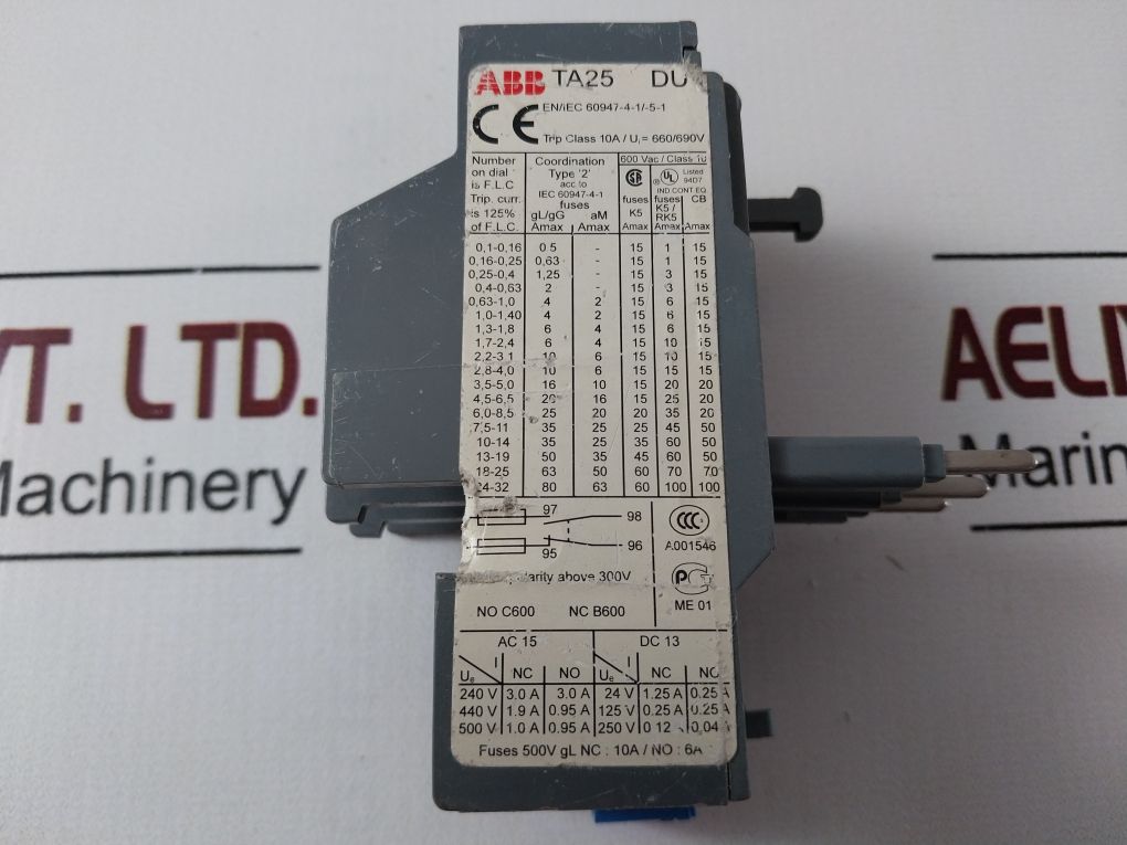 Abb Ta25 Du Overload Relay