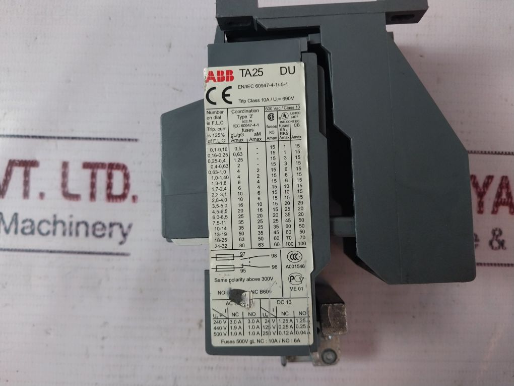 Abb Ta25 Du Thermal Overload Relay