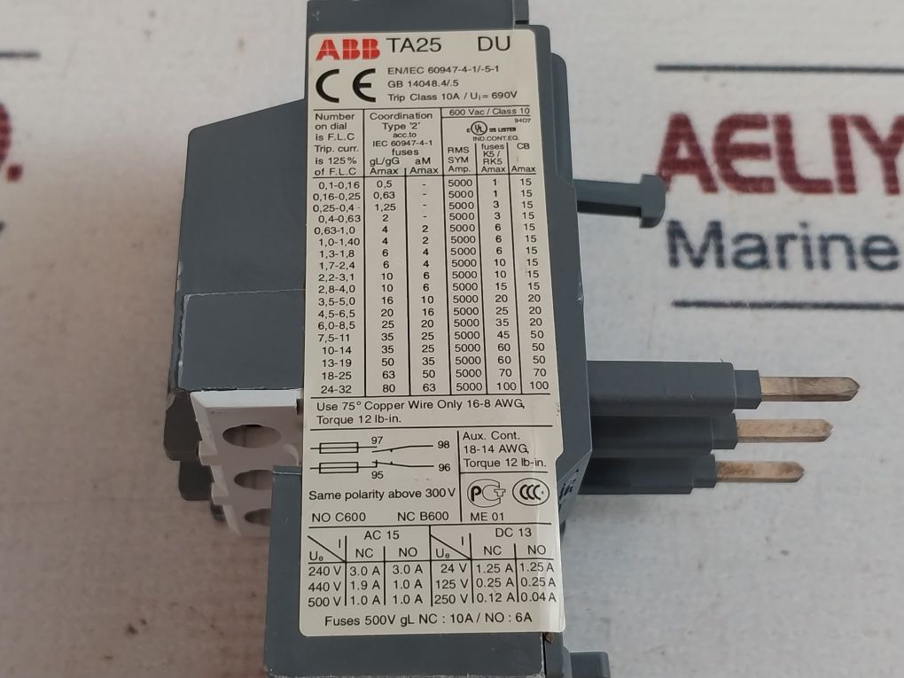 Abb Ta25 Du Thermal Overload Relay 690V