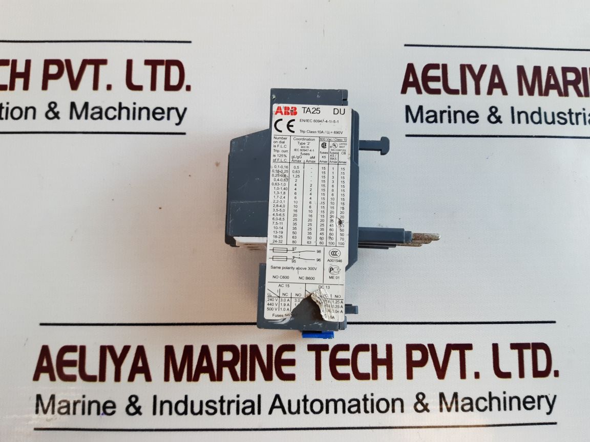 Abb Ta25 Du Thermal Overload Relay