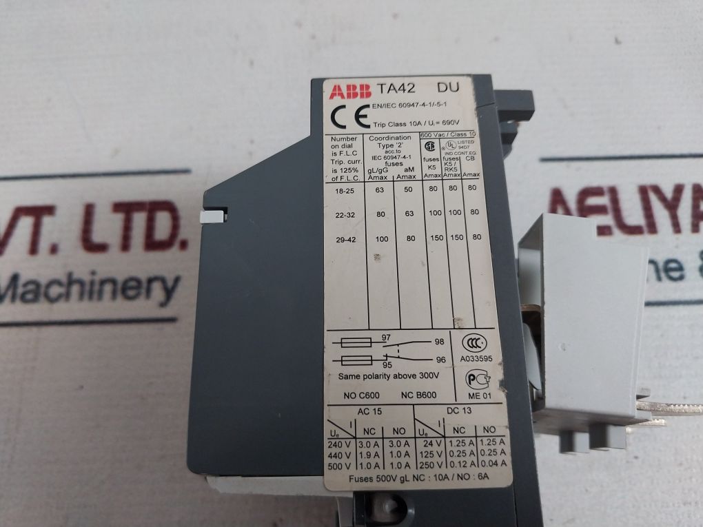 Abb Ta42 Du Overload Relay
