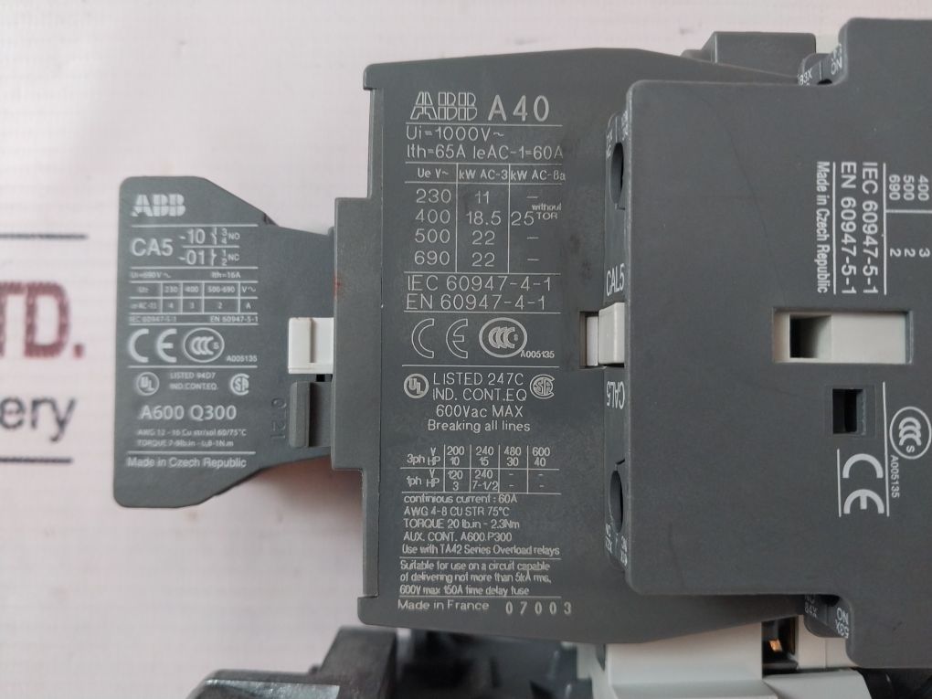 Abb Ta42 Du Thermal Overload Relay