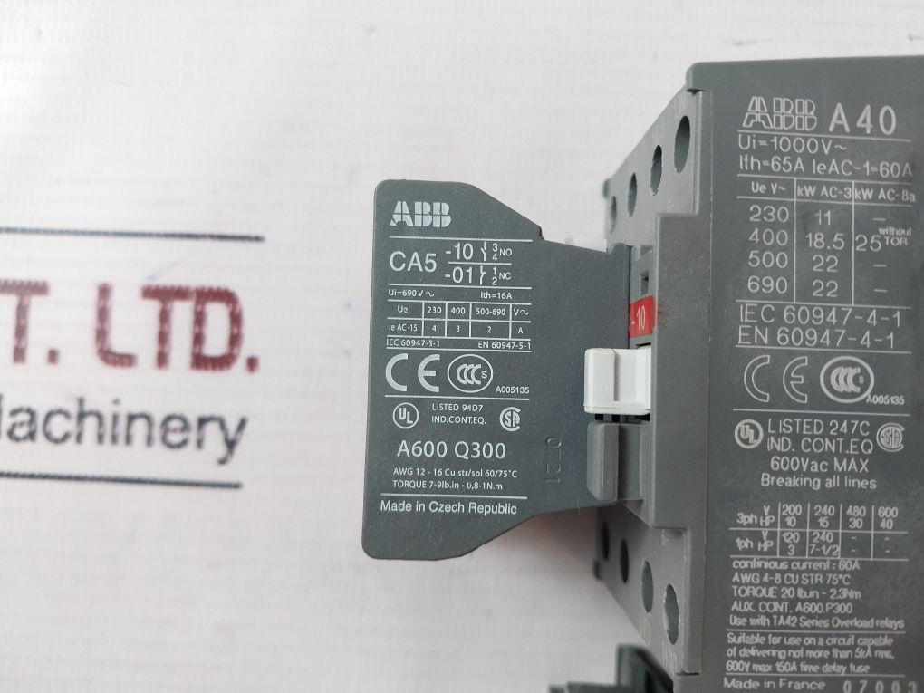 Abb Ta42 Du Thermal Overload Relay