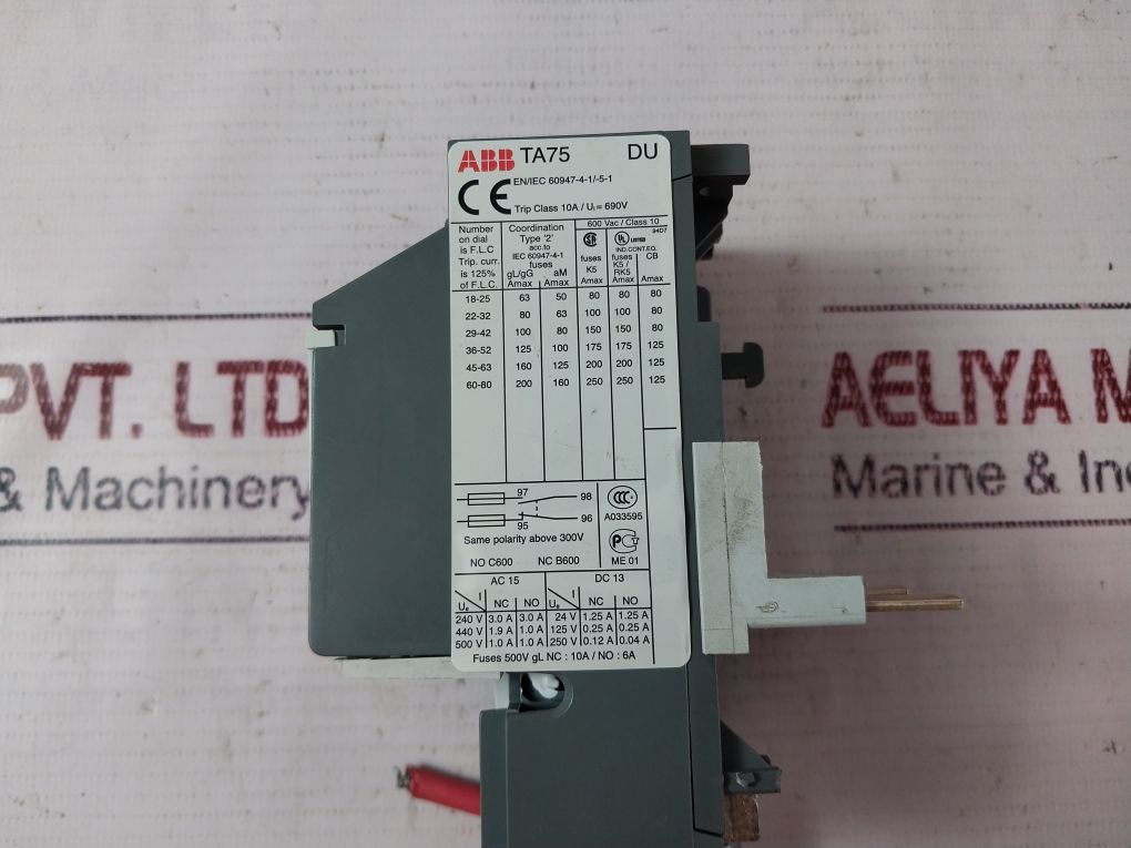 Abb Ta75 Du Motor Protection Thermal Overload Relay