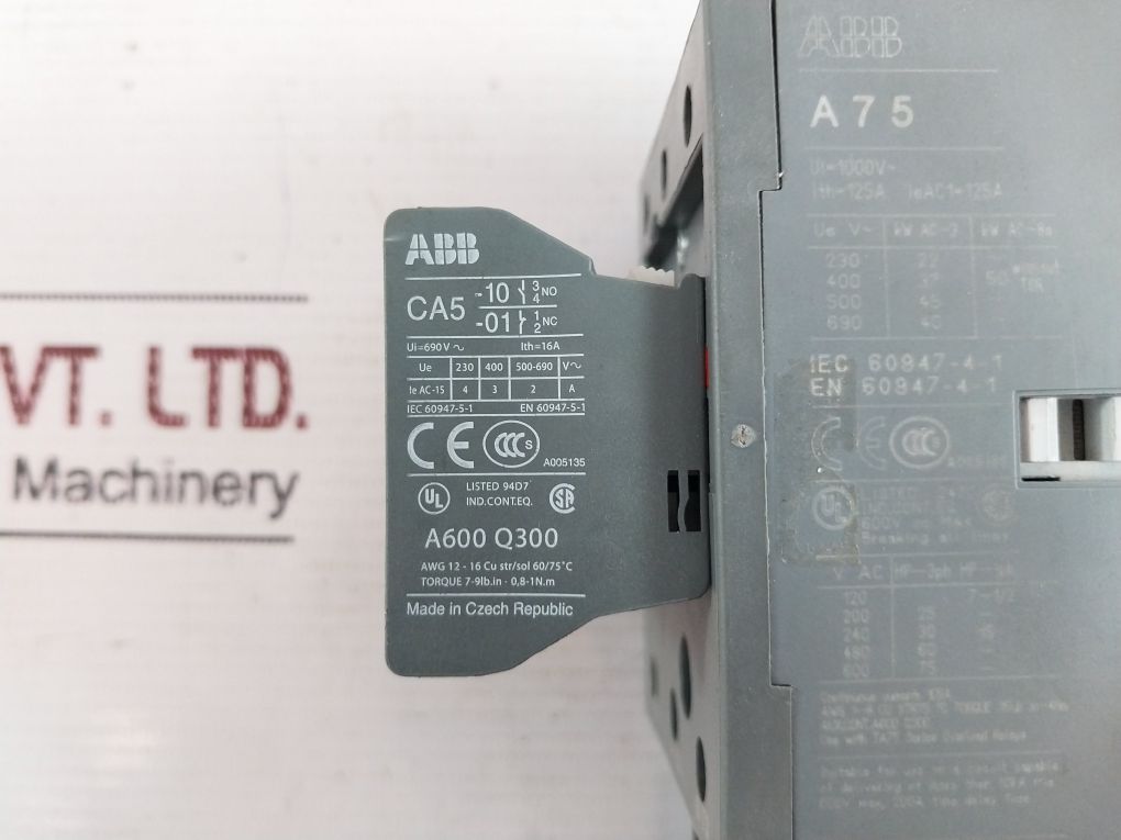 Abb Ta75 Du Thermal Overload Relay Cal5-11B