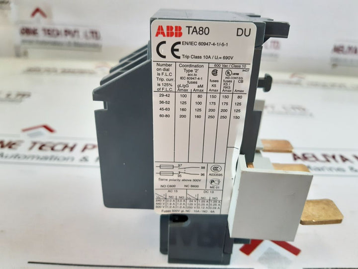 Abb Ta80 Du Thermal Overload Relay