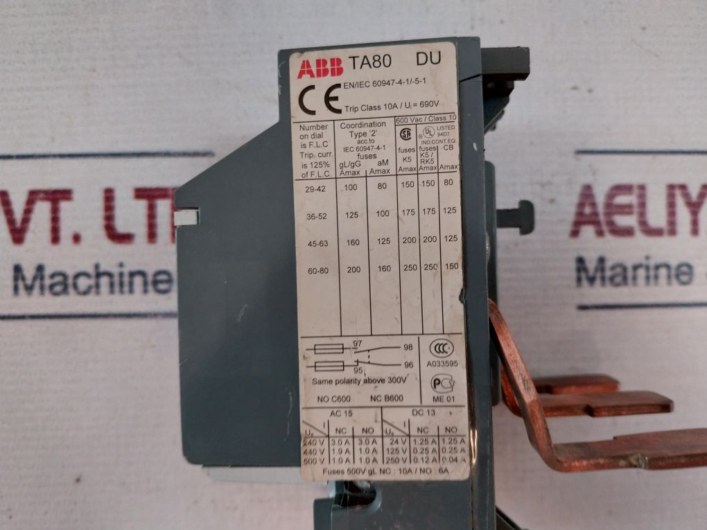 Abb Ta80 Du Thermal Overload Relay 600 Vac