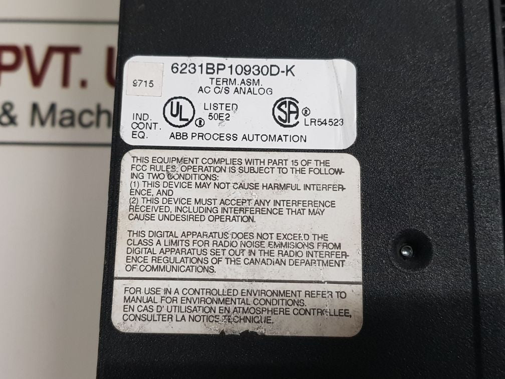 Abb Taylor Mod 300 6231Bp10930D-k Analog Module 6231Bp10920C-k