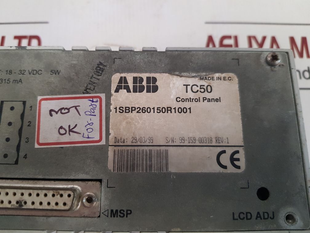 Abb Tc50 Control Panel 1Sbp260150R1001 5W