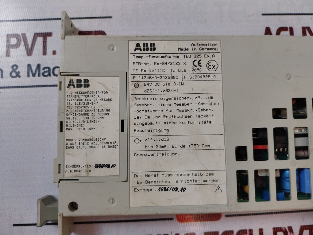 Abb Teu 325-ex Temperature For Transmitter 4…20Ma 