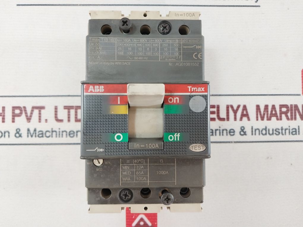 Abb Tmax T1B 160 Circuit Breaker 50-60 Hz