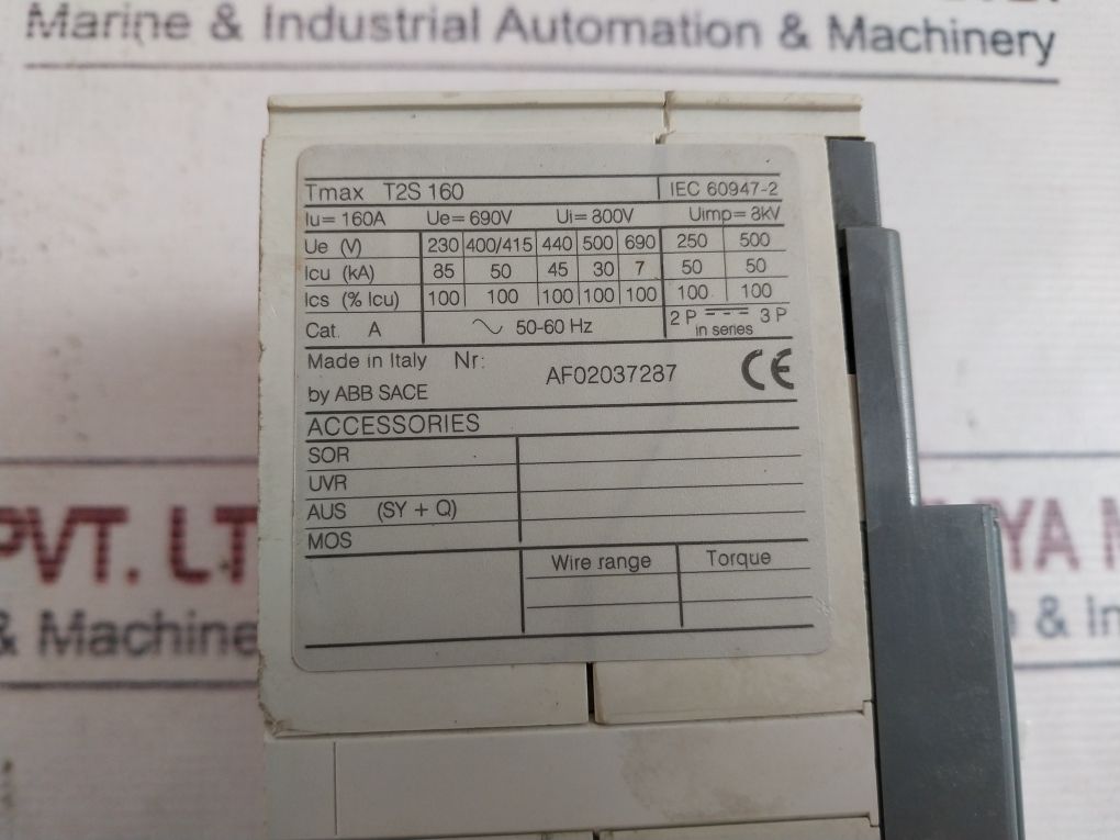 Abb Tmax T2S 160 2P-3P Circuit Breaker ~50-60Hz