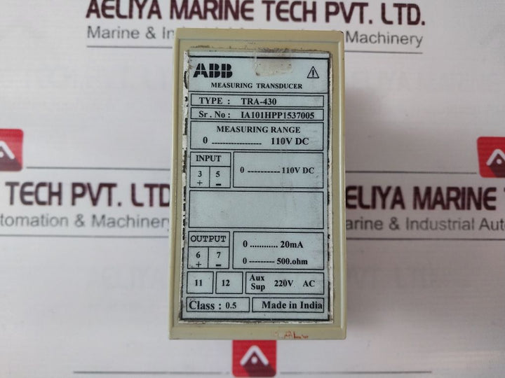 Abb Tra 430 Measuring Transducer Input: 0…110V Dc