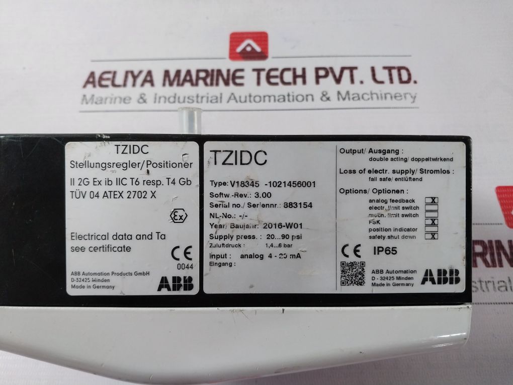 Abb Tzidc Electro-pneumatic Positioner V18345-1021456001