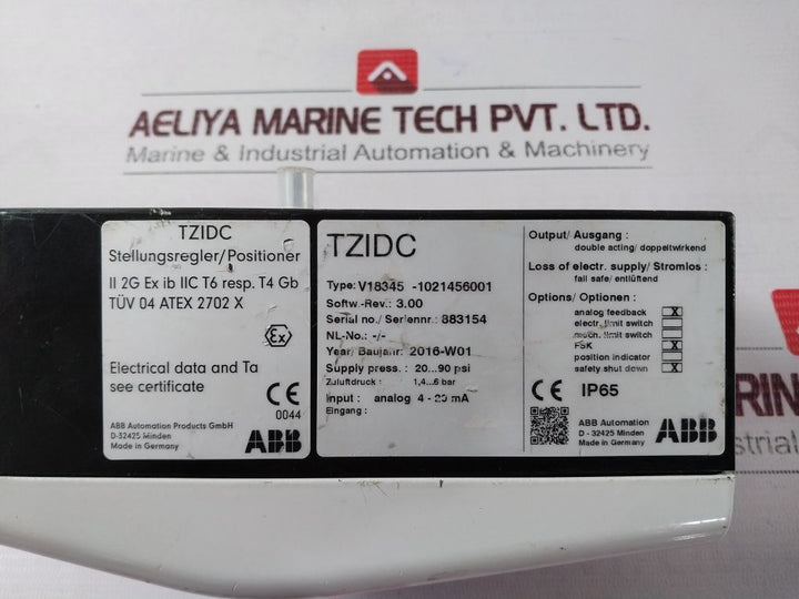 Abb Tzidc Electro-pneumatic Positioner V18345-1021456001
