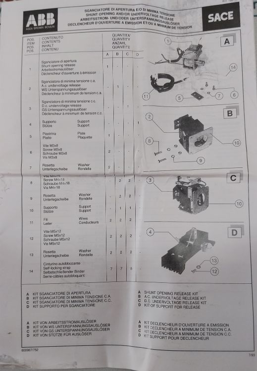 Abb Uxab239290939 Undervoltage Release Supply